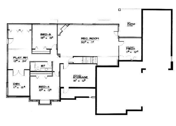 Traditional Lower Level of Plan 70488