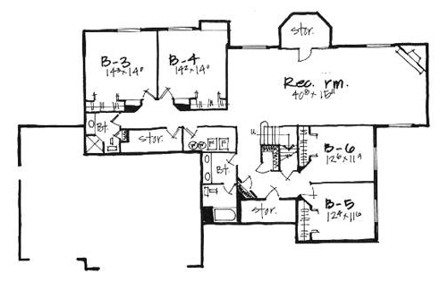 Traditional Lower Level of Plan 70491