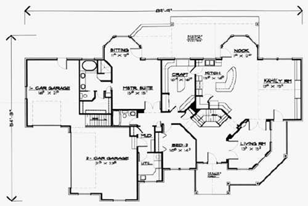 House Plan 70492 First Level Plan