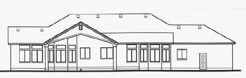 Contemporary Rear Elevation of Plan 70492