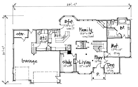 House Plan 70493 First Level Plan