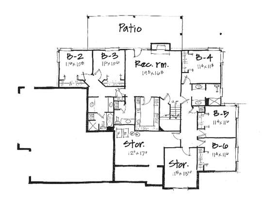 Traditional Lower Level of Plan 70494