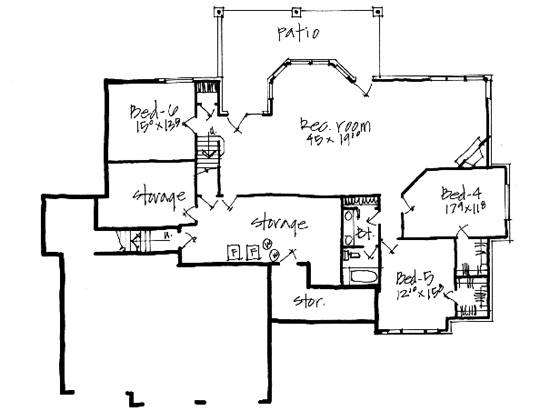 Traditional Lower Level of Plan 70498