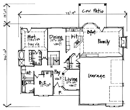 House Plan 70499 First Level Plan