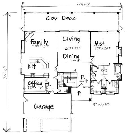 House Plan 70501 First Level Plan