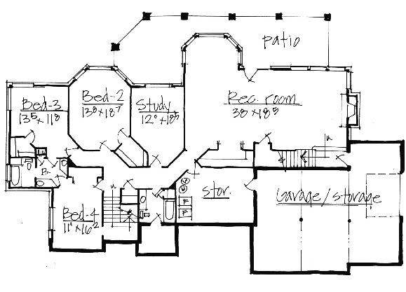 Traditional Lower Level of Plan 70504