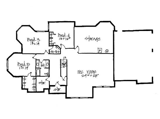 Traditional Lower Level of Plan 70512