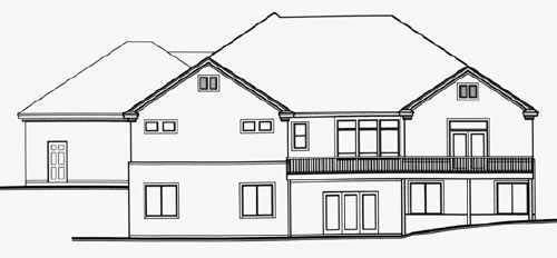 Traditional Rear Elevation of Plan 70516