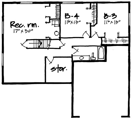 Traditional Lower Level of Plan 70534