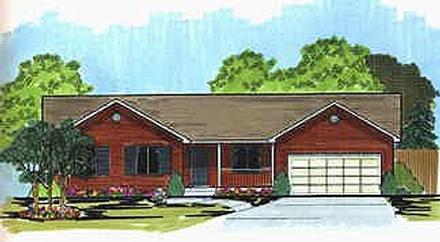 Ranch Elevation of Plan 70536