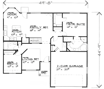 House Plan 70537 First Level Plan