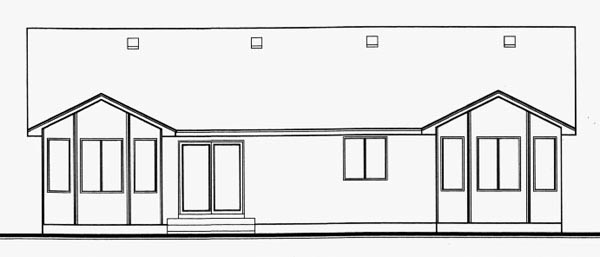 Traditional Rear Elevation of Plan 70538