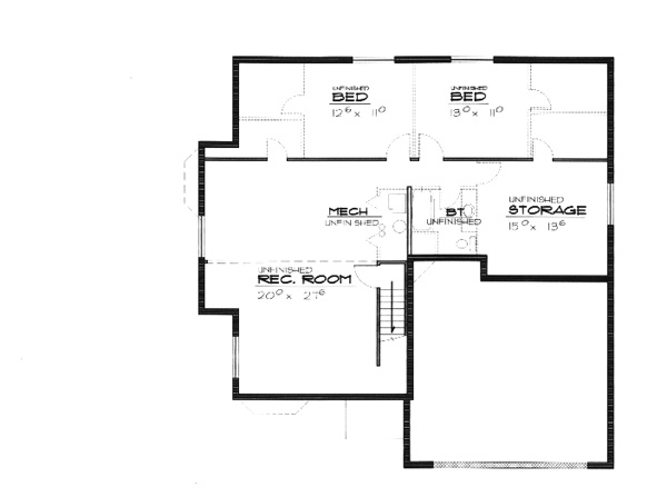 Contemporary Lower Level of Plan 70541