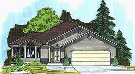 Contemporary Elevation of Plan 70541