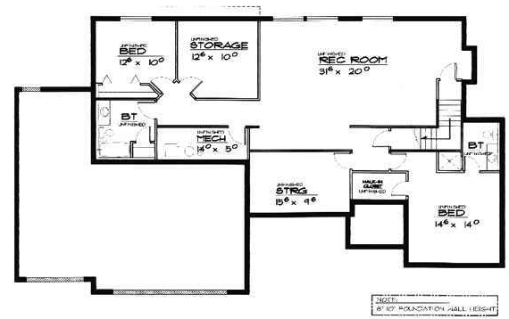 Traditional Lower Level of Plan 70551