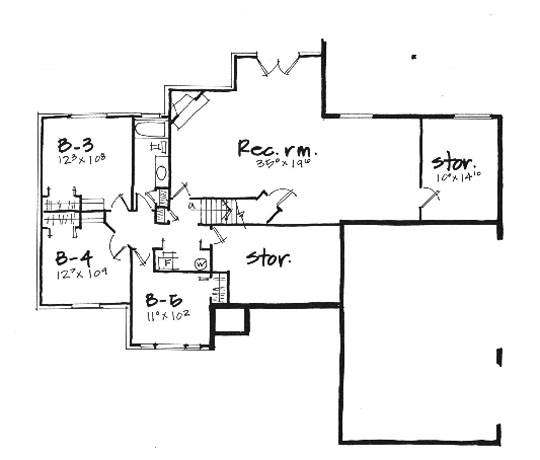 Contemporary Lower Level of Plan 70552
