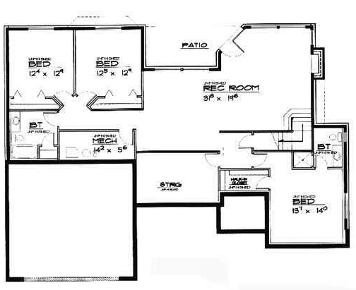 Traditional Lower Level of Plan 70554