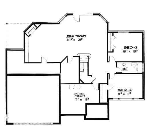 Traditional Lower Level of Plan 70556