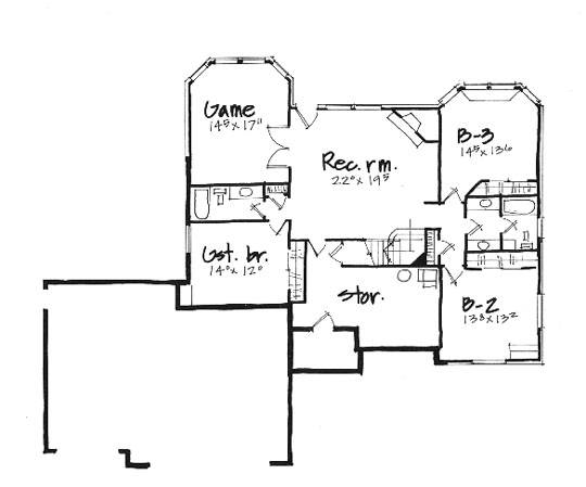 Traditional Lower Level of Plan 70557