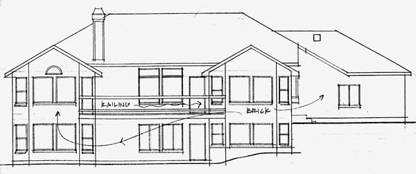 Traditional Rear Elevation of Plan 70557