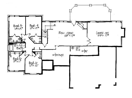 Traditional Lower Level of Plan 70568