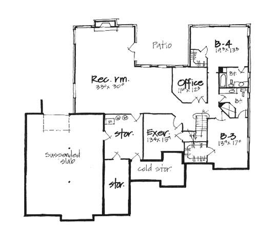 Traditional Lower Level of Plan 70571