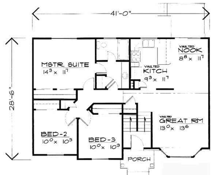 House Plan 70574 First Level Plan