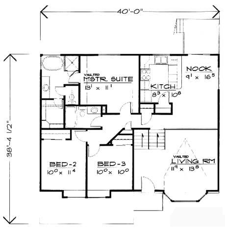 House Plan 70576 Level One