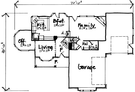 House Plan 70586 First Level Plan