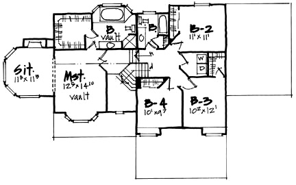 House Plan 70586 Second Level Plan