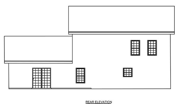 Traditional Rear Elevation of Plan 70922