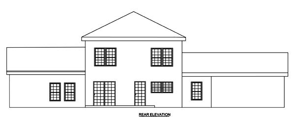 Contemporary Rear Elevation of Plan 70932