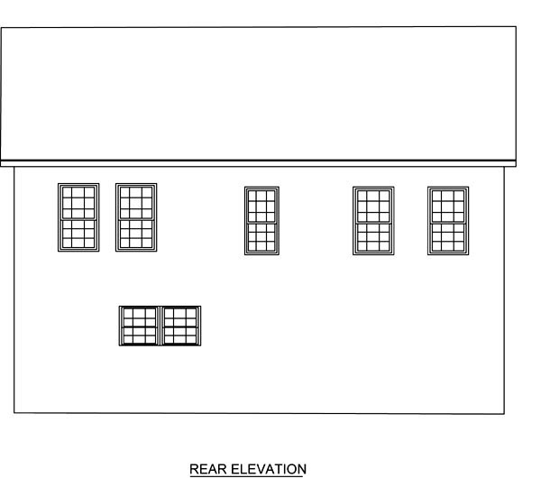 Traditional Rear Elevation of Plan 70935
