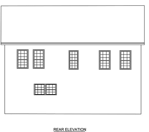 Traditional Rear Elevation of Plan 70936