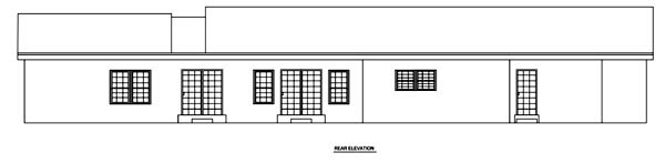 Traditional Rear Elevation of Plan 70937