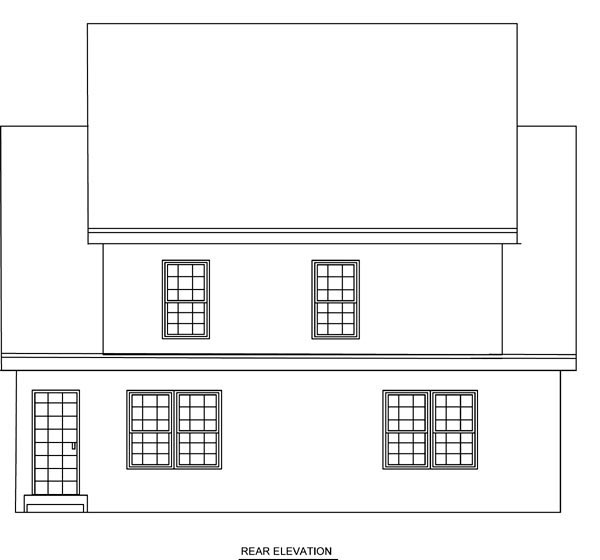 Contemporary Rear Elevation of Plan 70939