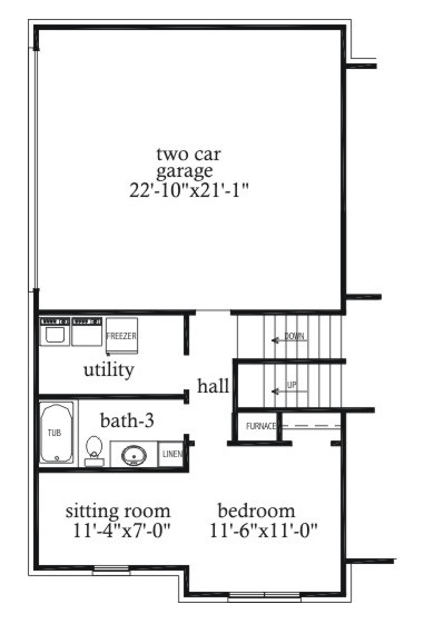 Traditional Lower Level of Plan 71415