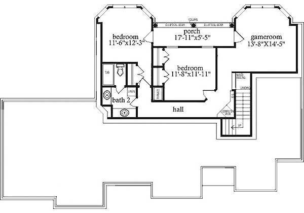 Traditional Lower Level of Plan 71435