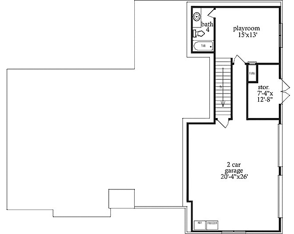 Traditional Lower Level of Plan 71455