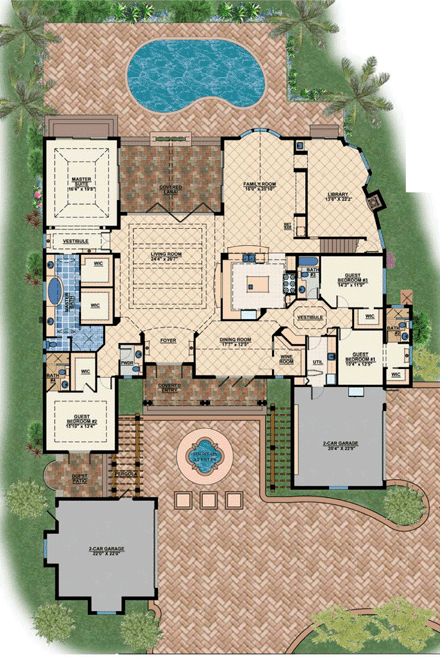 House Plan 71501 First Level Plan