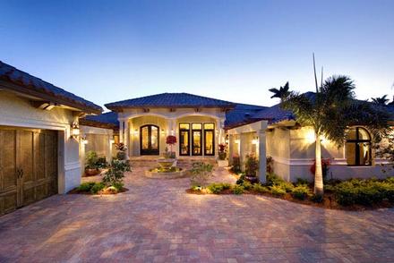 Coastal Contemporary Florida Mediterranean Elevation of Plan 71501