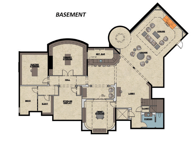 Traditional Lower Level of Plan 71513