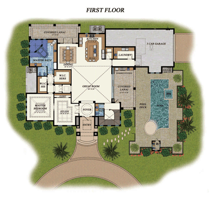 House Plan 71518 First Level Plan