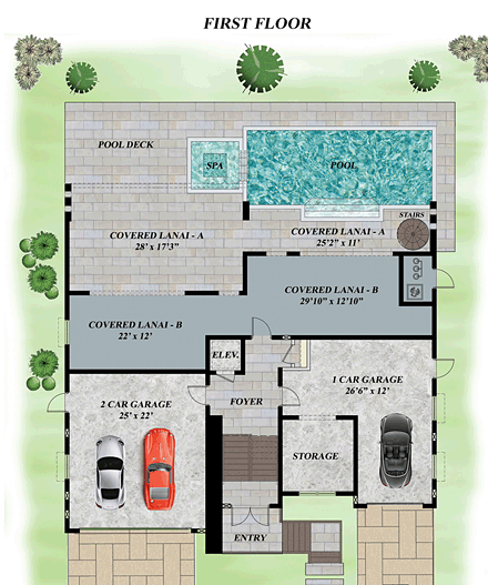 House Plan 71533 First Level Plan