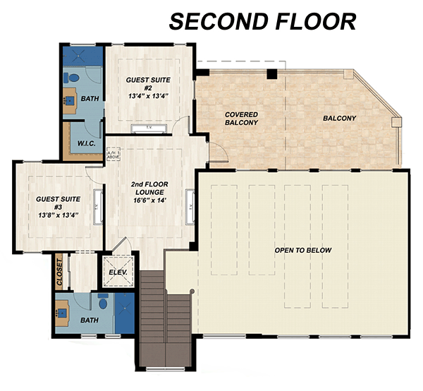 Contemporary Modern Level Two of Plan 71535