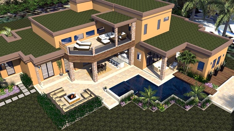 Contemporary, Modern Plan with 4278 Sq. Ft., 4 Bedrooms, 6 Bathrooms, 3 Car Garage Picture 6
