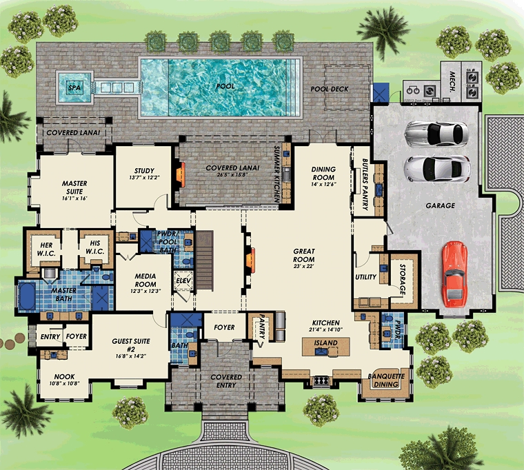 Contemporary Level One of Plan 71536