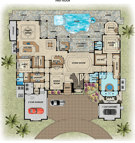 House Plan 71541 First Level Plan