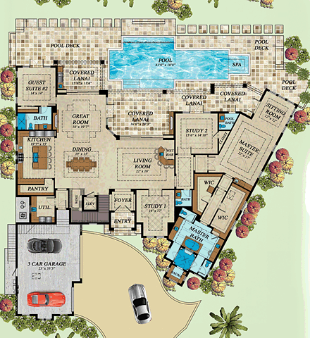 House Plan 71543 First Level Plan