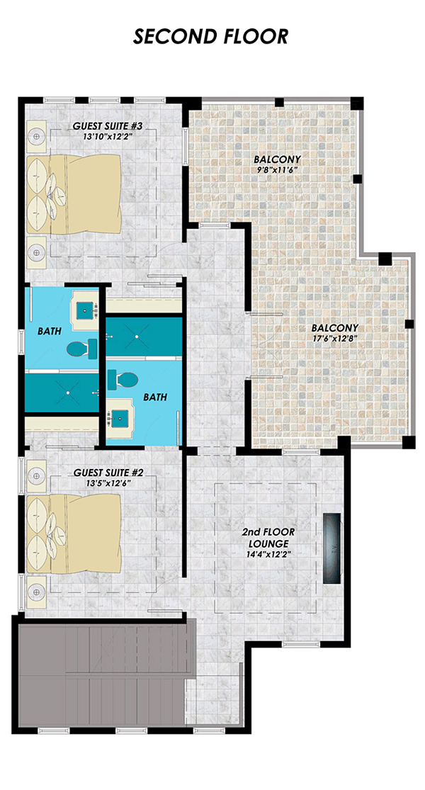 Contemporary Modern Level Two of Plan 71545
